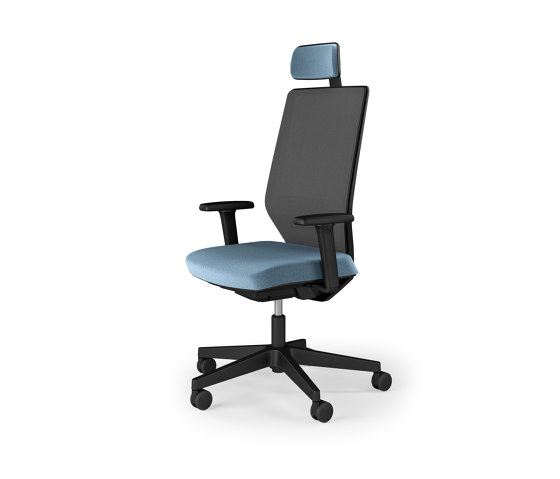 Streamo office swivel chair, upholstered mesh backrest and seat, optional headrest and armrests | Sillas de oficina | Assmann Büromöbel