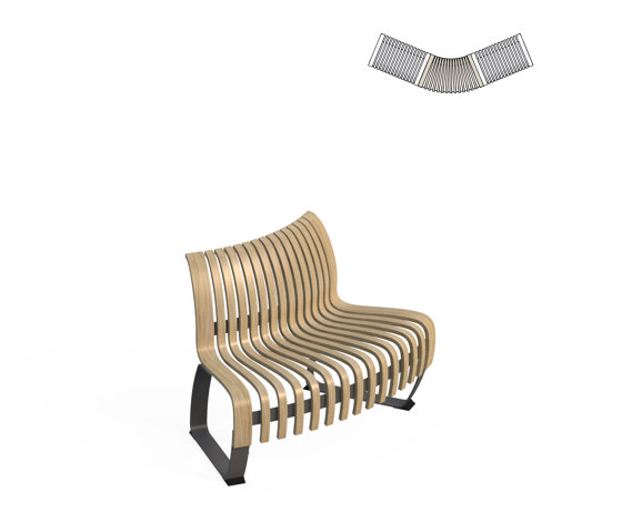 Nova C Back Elevation Convex 45° | Bancs | Green Furniture Concept