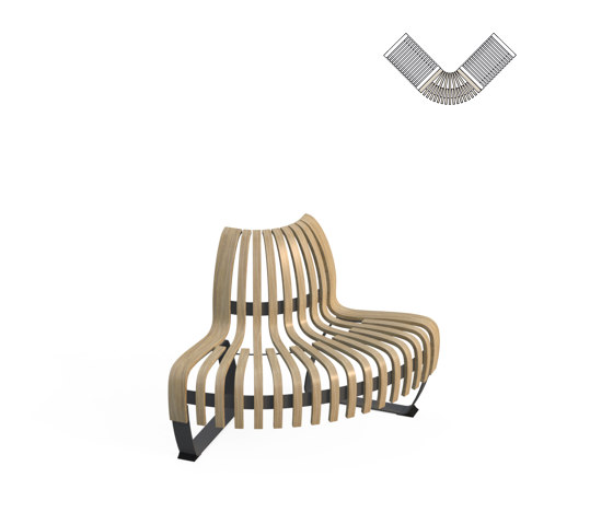 Nova C Back Elevation Convex 90° | Sitzbänke | Green Furniture Concept