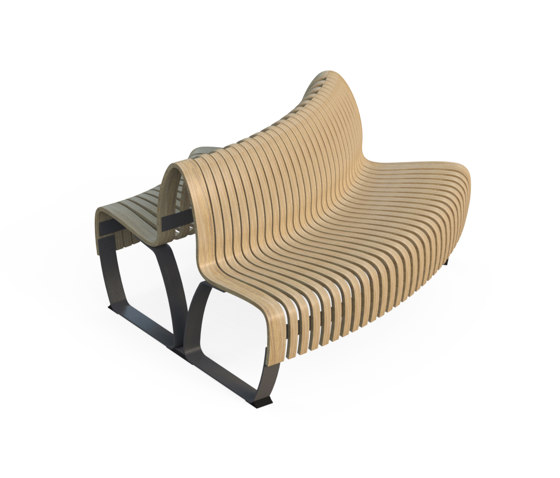 Nova C Double Back Elevation 45° | Benches | Green Furniture Concept