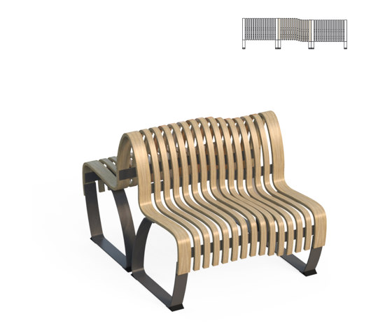 Nova C Double Back Elevation Step L | Benches | Green Furniture Concept