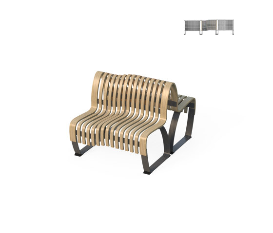 Nova C Double Back Elevation Step R | Benches | Green Furniture Concept