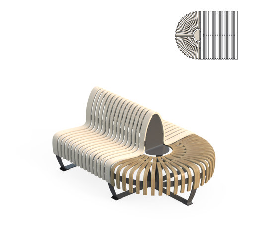 Nova C Double Back Endpiece | Sitzbänke | Green Furniture Concept