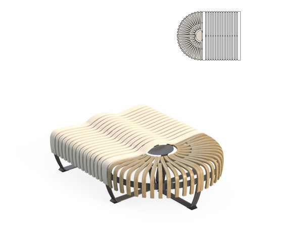 Nova C Double Bench Endpiece | Bancs | Green Furniture Concept
