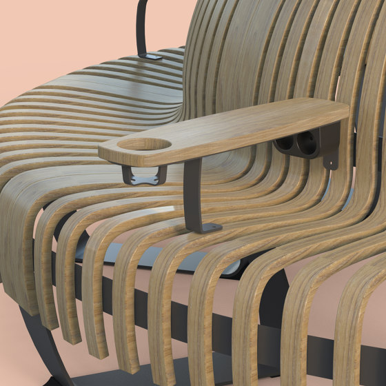 Nova C F&B Armrest w/Charger | Elementi sedute componibili | Green Furniture Concept