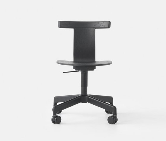 Jiro Swivel Chair Black - Black Base with Casters | Sedie | Resident