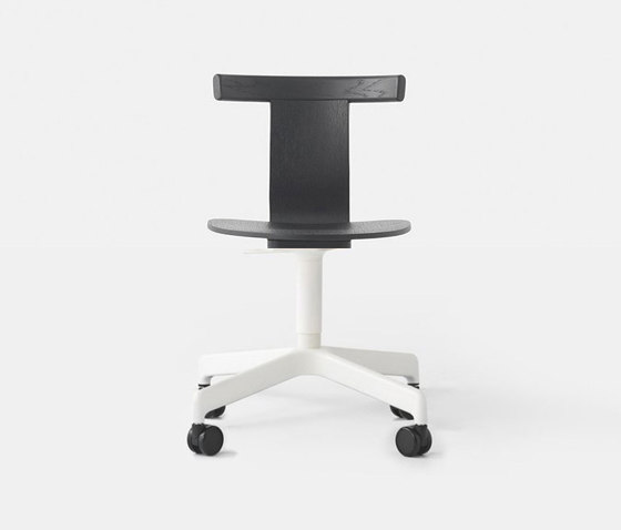 Jiro Swivel Chair Black - White Base with Casters | Chaises | Resident