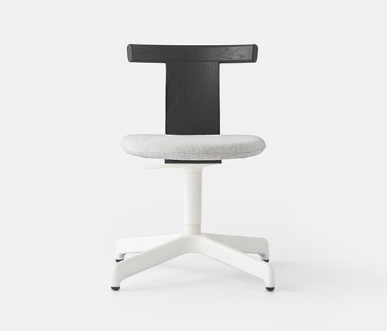 Jiro Swivel Chair Black - White Base - Upholstered | Chaises | Resident
