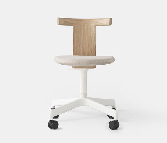 Jiro Swivel Chair Natural - White Base with Casters - Upholstered | Chaises | Resident