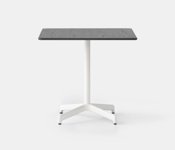 Jiro Bistro Table - White Base - Square Solid Oak Top - Black | Bistro tables | Resident