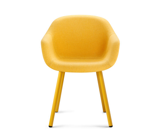 Fiore club Four-legged chair with fully upholstered shell | Sillas | Dauphin