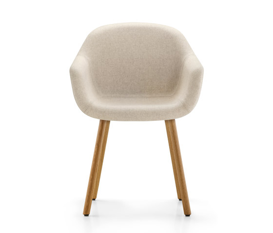 Fiore club Four-legged chair with fully upholstered shell | Sillas | Dauphin