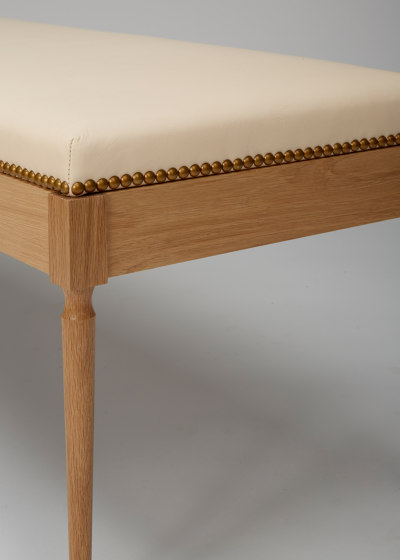 The Judy Bench (White Oak/Vachetta Leather) | Benches | Roll & Hill