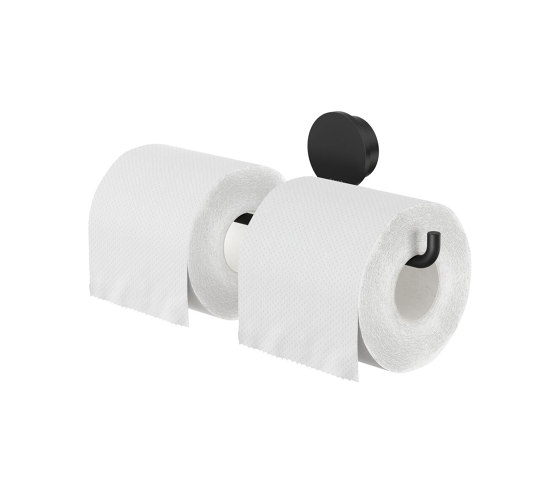 Opal Black | Porte-Rouleau Papier Toilette Double Noir | Distributeurs de papier toilette | Geesa
