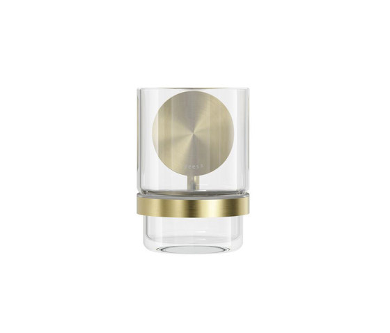 Opal Brushed Gold | Glashalter Mit Glas Goldfarben Gebürstet | Zahnbürstenhalter | Geesa