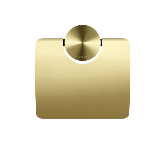 Opal Brushed Gold | Portarotolo Per Carta Igienica Con Coperchio Oro Spazzolato | Portarotolo | Geesa