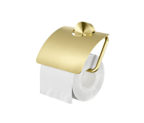 Opal Brushed Gold | Toilet Roll Holder With Cover Brushed Gold | Paper roll holders | Geesa