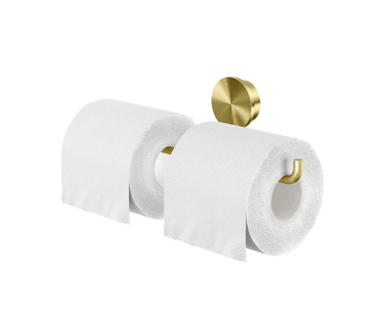 Opal Brushed Gold | Toilettenpapierhalter Doppelt Goldfarben Gebürstet | Toilettenpapierhalter | Geesa