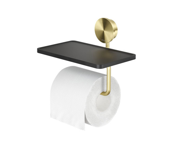 Opal Brushed Gold | Porte-Rouleau Papier Toilette Avec Tablette Or Brossé | Distributeurs de papier toilette | Geesa