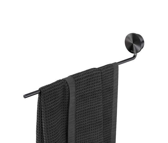 Opal Brushed Metal Black | Towel Rail With 1 Arm Brushed Metal Black | Towel rails | Geesa