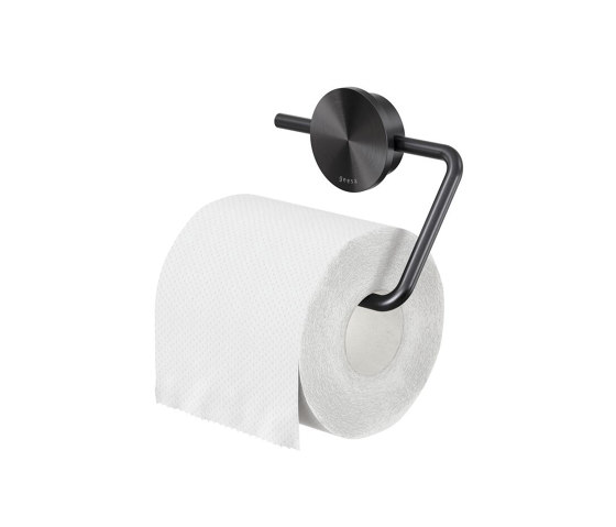 Opal Brushed Metal Black | Porte-Rouleau Papier Toilette Sans Couvercle Métal Brossé Noir | Distributeurs de papier toilette | Geesa