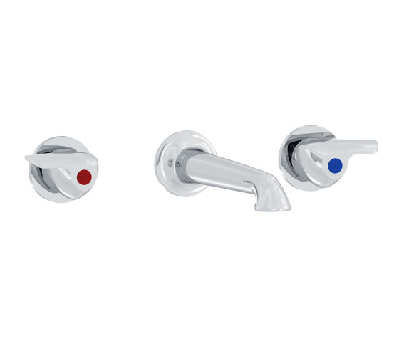 Pile & Face | 3-hole wall-mounted washbasin mixer | Wash basin taps | rvb