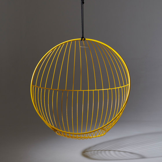 Bubble Hanging Chair Swing Seat - Lined Pattern - YELLOW | Balancelles | Studio Stirling