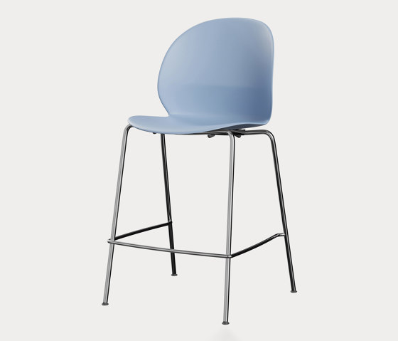 N02™ Recycle | Chounter stool | N02-40 | Light blue | Chrome base | Tabourets de bar | Fritz Hansen