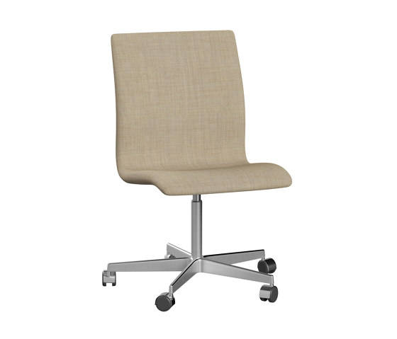 Oxford™ | Chair | 3171W | Textile | 5 star satin polished aluminum base | Wheels | Stühle | Fritz Hansen