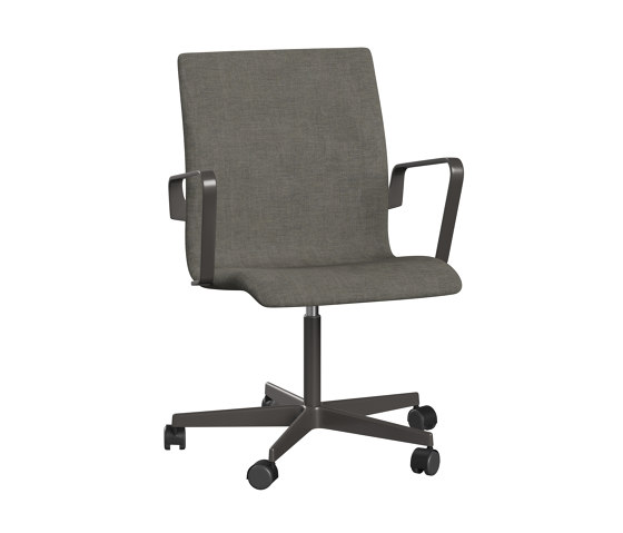 Oxford™ | Chair | 3271W | Textile | 5 star brown bronze base | Armrest | Wheels | Stühle | Fritz Hansen