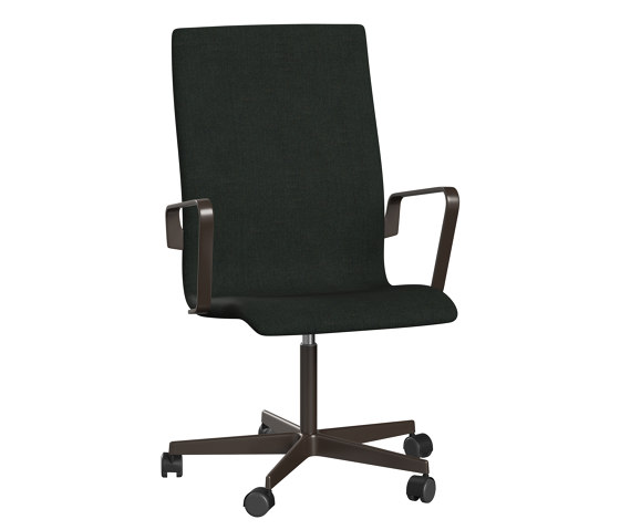 Oxford™ | Chair | 3273W | Textile | 5 star brown bronze base | Armrest | Wheels | Sillas | Fritz Hansen