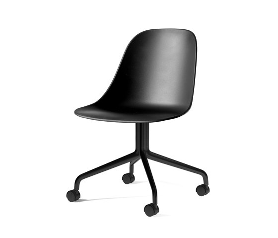 Harbour Side Dining Chair, Star Base W. Casters | Black Aluminium, Black Plastic | Chairs | Audo Copenhagen