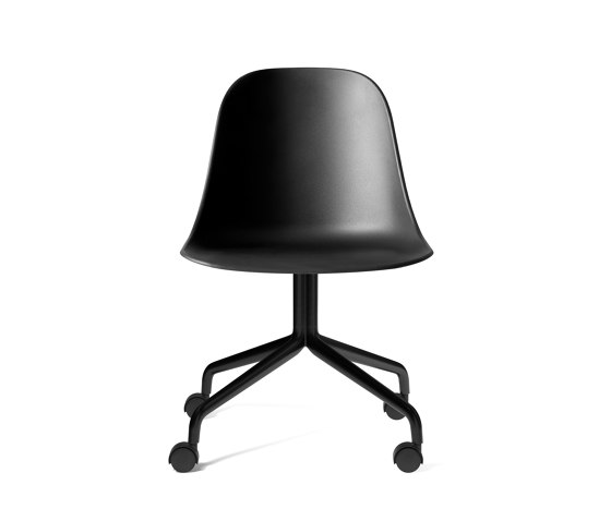 Harbour Side Dining Chair, Star Base W. Casters | Black Aluminium, Black Plastic | Sedie | Audo Copenhagen