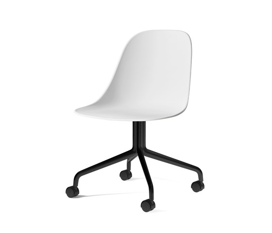 Harbour Side Dining Chair, Star Base W. Casters | Black Aluminium, Light Grey Plastic | Sedie | Audo Copenhagen