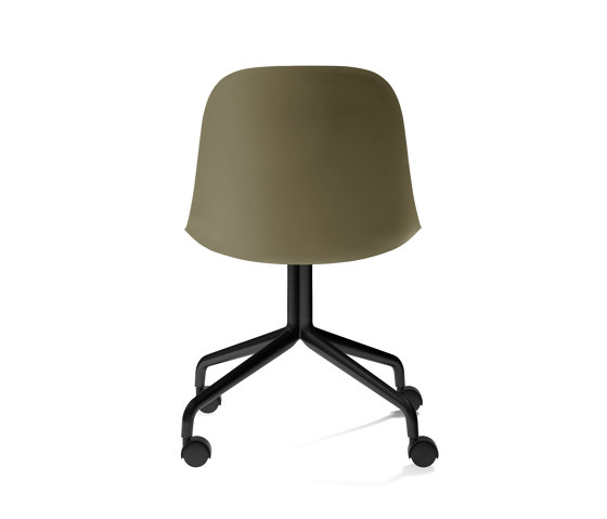 Harbour Side Dining Chair, Star Base W. Casters | Black Aluminium, Olive Plastic | Stühle | Audo Copenhagen