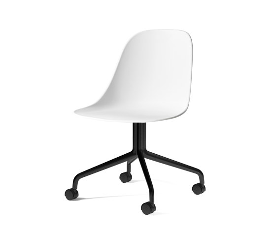 Harbour Side Dining Chair, Star Base W. Casters | Black Aluminium, White Plastic | Sillas | Audo Copenhagen