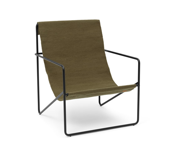 Desert Lounge Chair - Black/Olive | Armchairs | ferm LIVING