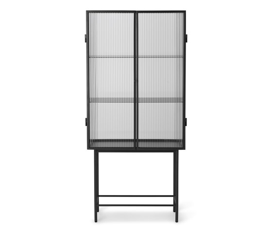 Haze Vitrine - Reeded glass Black | Display cabinets | ferm LIVING