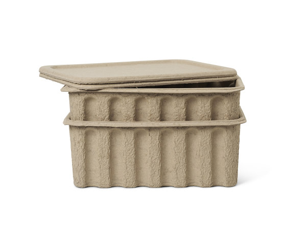 Paper Pulp Box Large - Set of 2 - Brown | Contenedores / Cajas | ferm LIVING