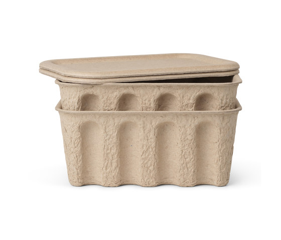 Paper Pulp Box - Small - Set of 2 - Brow | Contenedores / Cajas | ferm LIVING