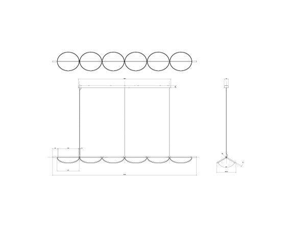 Almendra Linear Suspension 6 | Pendelleuchten | Flos