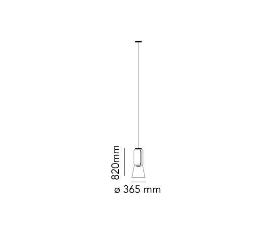 Noctambule Suspension 1 Low Cylinder Cone | Lámparas de suspensión | Flos