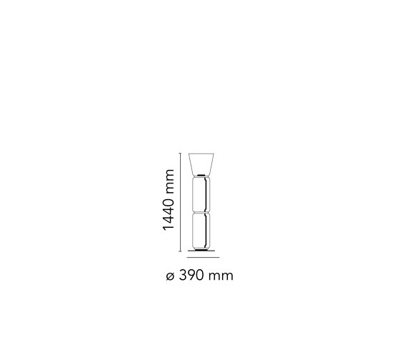 Noctambule Floor 2 High Cylinder Cone Small Base | Lámparas de pie | Flos