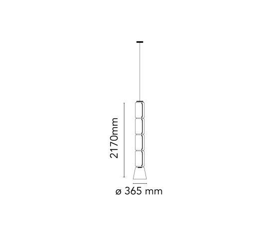 Noctambule Suspension 4 Low Cylinder Cone | Pendelleuchten | Flos