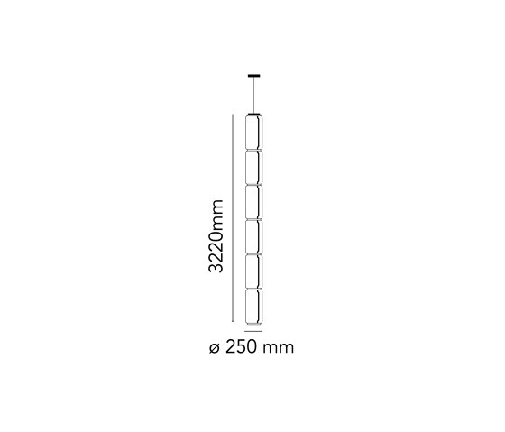 Noctambule Suspension 6 High Cylinder | Lámparas de suspensión | Flos