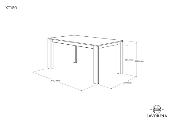 Exte | Table XT160+90N | Dining tables | Javorina