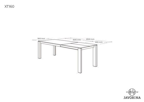 Exte | Table XT160+90N | Dining tables | Javorina