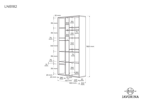 Link + | Bookcase LNB182C | Regale | Javorina