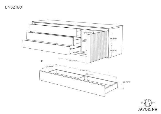 Link + | Storage Cabinet LN3Z180N | Sideboards | Javorina