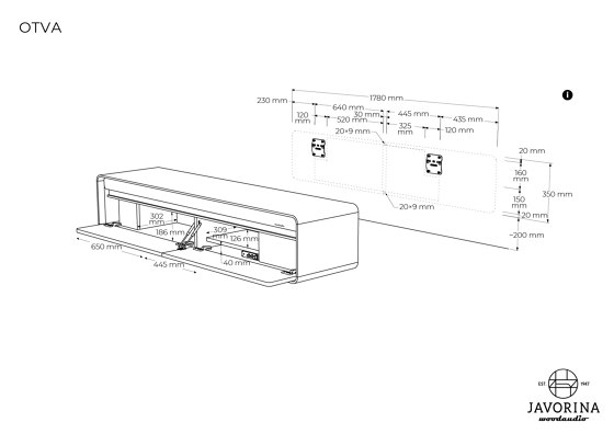 Olia | Storage Unit Audio OTVAN | TV & HiFi Möbel | Javorina